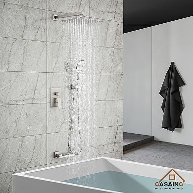 10-inch Square Top 3-function In-wall Shower System