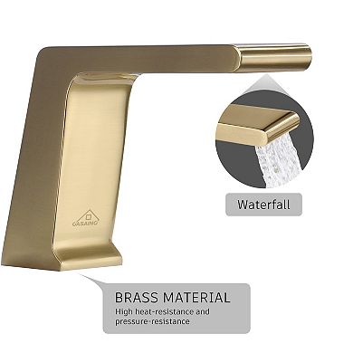 Roman Tub 5 Hole Waterfall Faucet Set With Handheld Shower Head