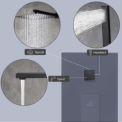 10-inch Square Top In-wall Shower System