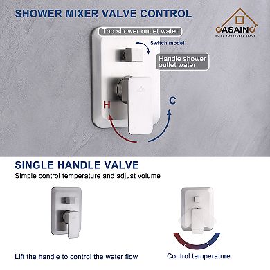 3-spray Patterns 9.8 In. Wall Mount Dual Shower Heads In Spot Resist