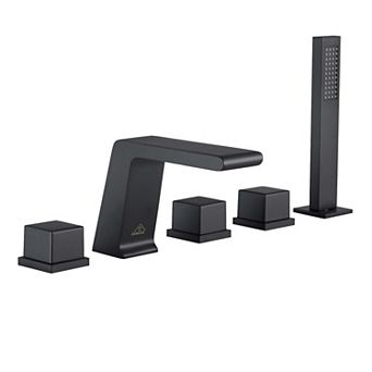 Casainc Roman 5 Hole Waterfall Faucet Set With Bathtub Handheld Shower Head