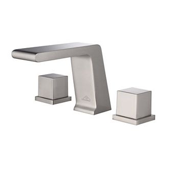 Roman 3 Hole Bathtub Sink Faucet Set Waterfall Spout Bathroom Sink Faucet