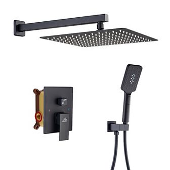 10-inch Square Top 2-function In-wall Shower System
