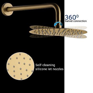 10-inch Round Top 3-function In-wall Shower System