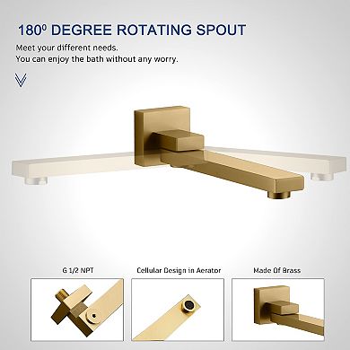 Casainc 10" Wall Mounted Rain Shower System With Bathtub Spout