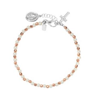 Athra NJ Inc Sterling Silver Religious Bead Bracelet