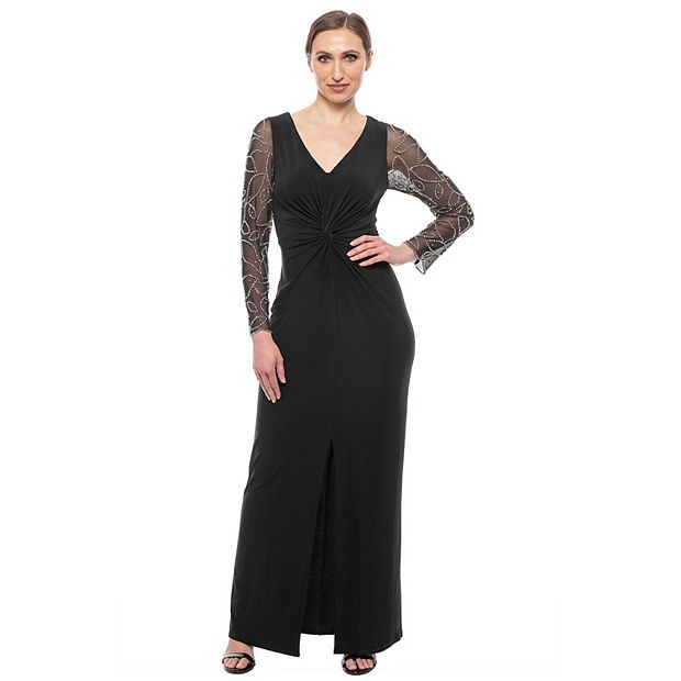 Formal Gown Marina Beaded V Neck Gown Ladivine By Cinderella Divine CD0241  Long Beaded A Line