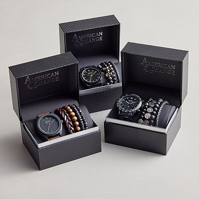 と*こ様 ハミルトン　アメリカントラベル➕ミッシェルエルブランブレスレットセット American Exchange Men's Dark Blue Analog Watch & Stackable