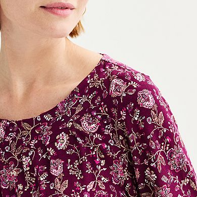 Beautiful Vintage Elegant Floral Print Pleated Round Neck Dress A Line Pinup Business Party Women Flare Swing Dress Ws06 main image 1