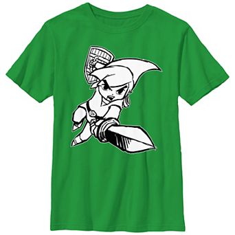 Boys 8-20 The Legend Of Zelda Link Draw Graphic Tee