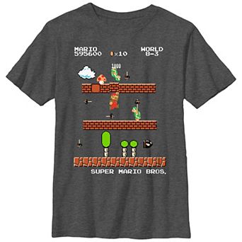 Boys 8-20 Super Mario Bros NES Scene Graphic Tee
