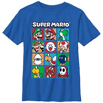 Boys 8-20 Super Mario Bros Characters Boxes Graphic Tee