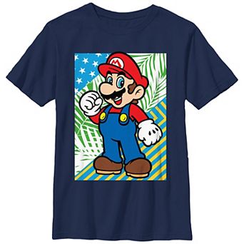 Boys 6-20 Super Mario Bros Mixed Print Background Graphic Tee