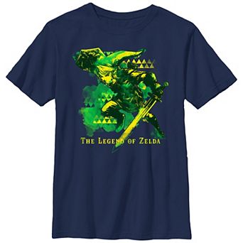Boys 8-20 The Legend Of Zelda Action Link Poster Graphic Tee