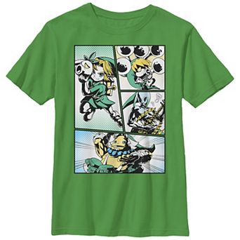 Boys 8-20 The Legend Of Zelda Link Manga Style Portraits Graphic Tee