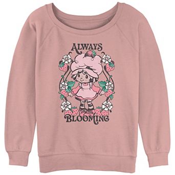 Juniors' Strawberry Shortcake Always Blooming Slouchy Terry Graphic Pullover