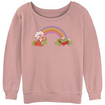 Juniors' Strawberry Shortcake Strawberry Rainbow Slouchy Terry Graphic Pullover