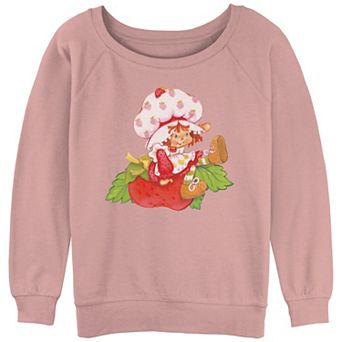 Juniors' Strawberry Shortcake Berry Chill Slouchy Terry Graphic Pullover