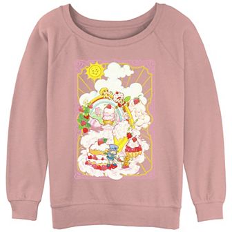 Juniors' Strawberry Shortcake Desserts Paradise Card Slouchy Terry Graphic Pullover