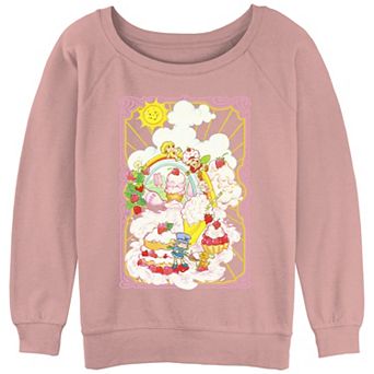 Juniors' Strawberry Shortcake Desserts Paradise Card Slouchy Terry Graphic Pullover