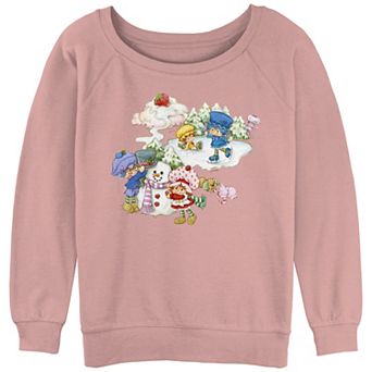 Juniors' Strawberry Shortcake Winter Wonderland Slouchy Terry Graphic Pullover