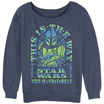 Juniors' The Mandalorian Star Wars This Is The Way Slouchy Terry Graphic Pullover