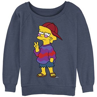 Juniors' The Simpsons Cool Lisa Slouchy Terry Graphic Pullover