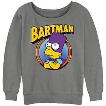 Juniors' The Simpsons Bartman Hero Shot Slouchy Terry Graphic Pullover