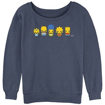 Juniors' The Simpsons Chibi Lineup Slouchy Terry Graphic Pullover
