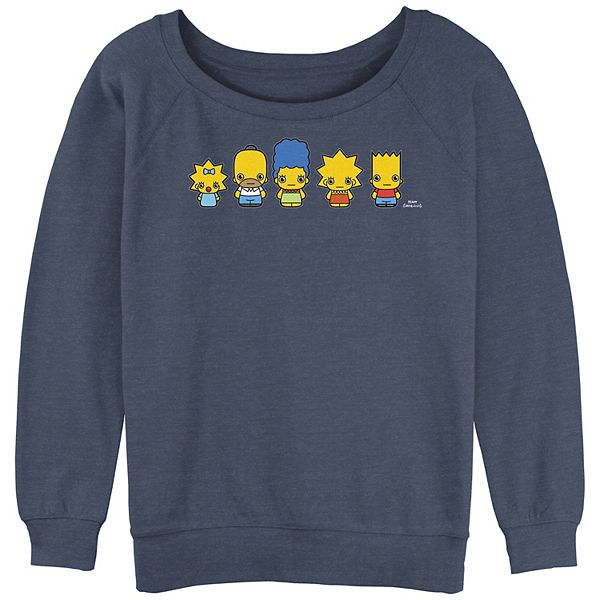 Juniors' The Simpsons Chibi Lineup Slouchy Terry Graphic Pullover