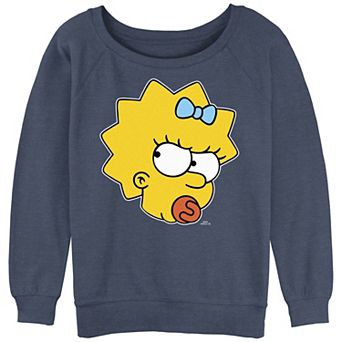 Juniors' The Simpsons Sassy Maggie Slouchy Terry Graphic Pullover