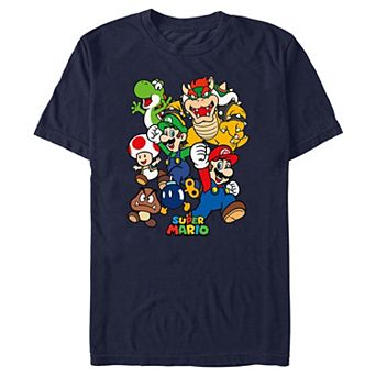 Men's Super Mario Bros Group Poster Graphic Tee