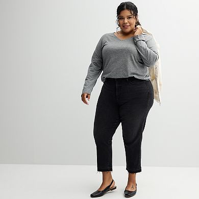 Plus Size Sonoma Goods For Life® Curvy Mid Rise Slim-Fit Ankle Jeans