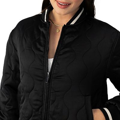 Women s Modern Supply by Sanctuary Satin Quilted Bomber Jacket