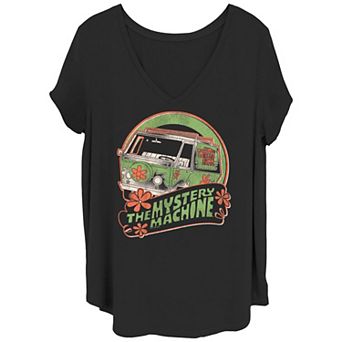 Juniors' Plus Size Scooby-Doo The Mystery Machine Poster V-Neck Graphic Tee