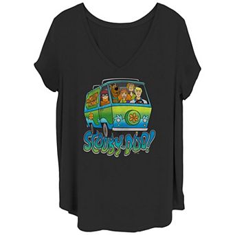 Juniors' Plus Size Scooby-Doo Mystery Gang V-Neck Graphic Tee