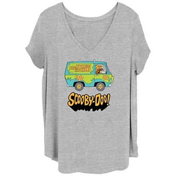 Juniors' Plus Size Scooby-Doo Mystery Machine Profile V-Neck Graphic Tee