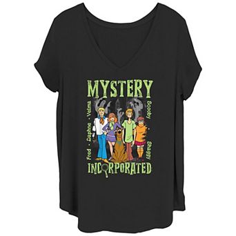 Juniors' Plus Size Scooby-Doo Mystery Incorporated V-Neck Graphic Tee