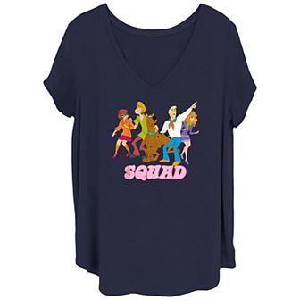 Juniors' Plus Size Scooby-Doo Squad V-Neck Graphic Tee