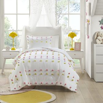 Intelligent Design Elsie Pompom Clip Jacquard Comforter Set