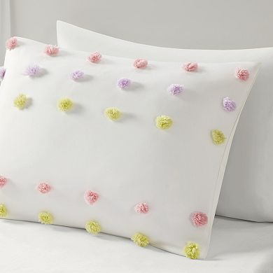 Intelligent Design Elsie Pompom Clip Jacquard Comforter Set
