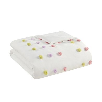 Intelligent Design Elsie Pompom Clip Jacquard Comforter Set