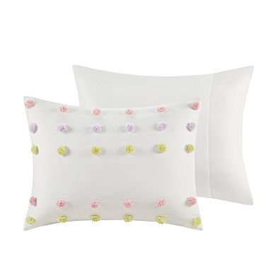 Intelligent Design Elsie Pompom Clip Jacquard Comforter Set