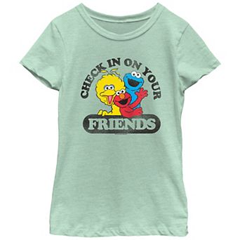 Girls Sesame Street Check In On Your Friends Graphic Tee
