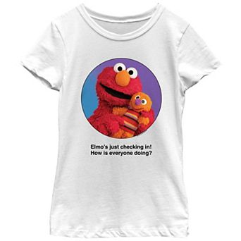Girls Sesame Street Elmo's Just Checking In! Graphic Tee