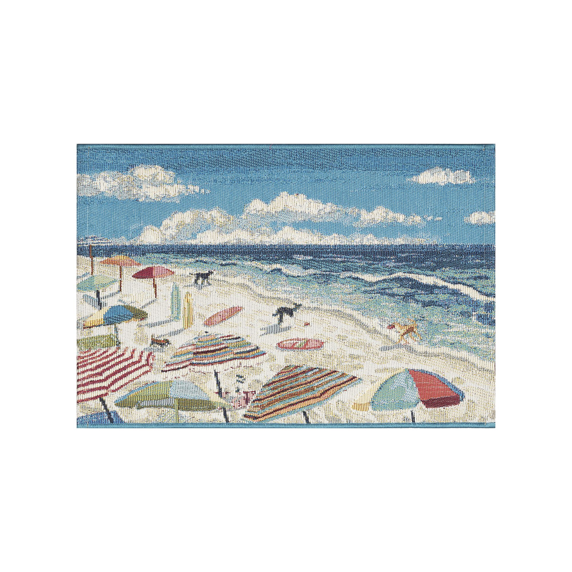 Liora Manne Esencia Dog Beach Indoor Outdoor Mat, Blue