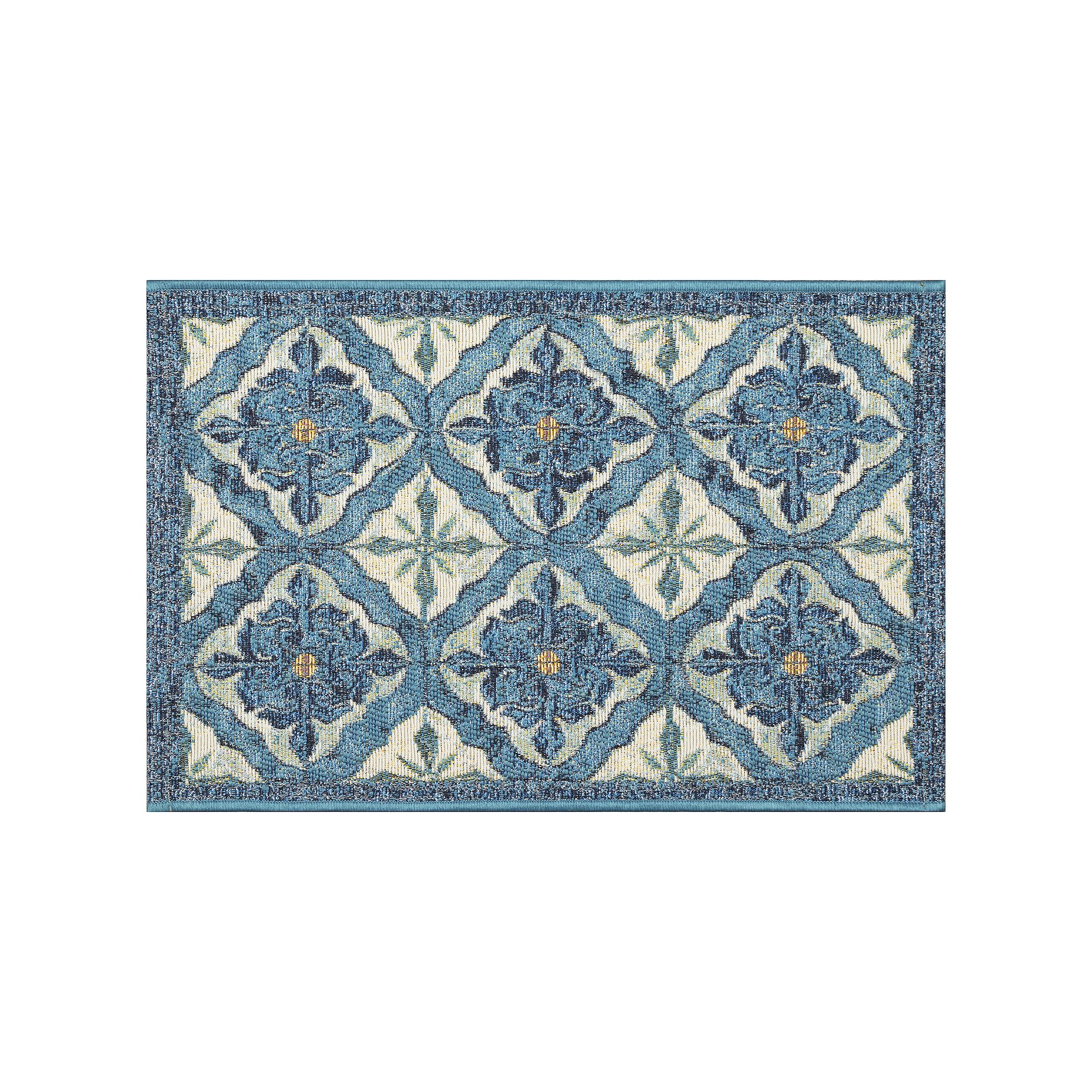 Liora Manne Esencia Madrid Indoor Outdoor Mat, Blue