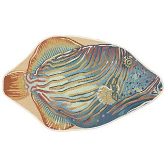 Liora Manne Esencia Triggerfish-Shaped Indoor Outdoor Mat