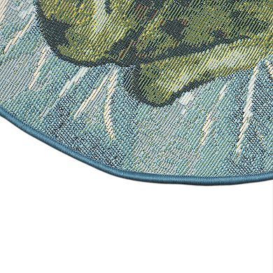Liora Manne Esencia Frog And Lotus Indoor/Outdoor Mat