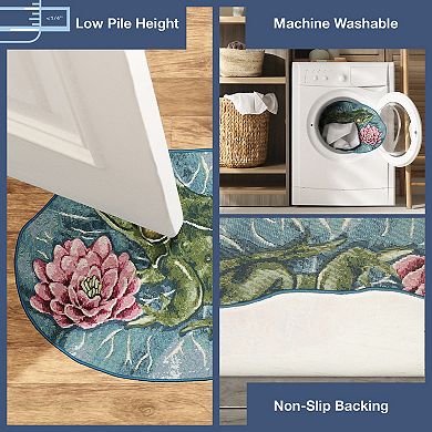 Liora Manne Esencia Frog And Lotus Indoor/Outdoor Mat